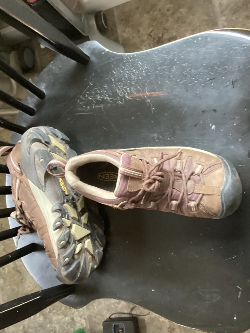Keen Brown and Pink Lace-Up Athletic Shoes - Picture 2 of 3